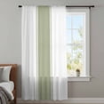 thumbnail image 4 of Sage Green Striped Sheer Curtains 72 Inches Long, Modern Geometric Abstract Art Light Filering Curtains, Breathable Simi Curtain Privacy Drapes for Living Room Bedroom Lightweight Window Treatment, 4 of 9
