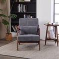 thumbnail image 5 of Ciphrias Accent Chair Arm Chair with Pillow Upholstered Reading Chair Rubberwood Frame Antique Dark Grey for Living Room Bedroom Balcony, 5 of 8