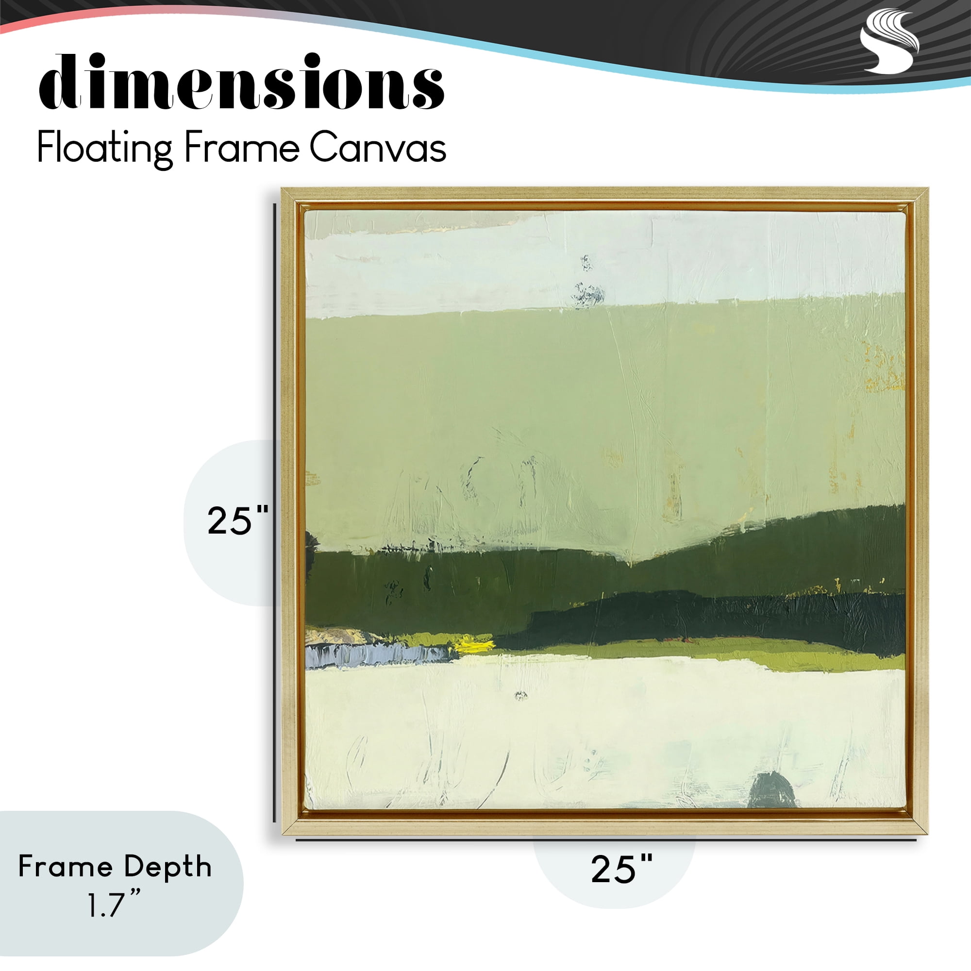 Stupell Industries Bloom Serene Layered Landscape Gold Framed Floater Canvas Wall Art, design by Julia Foug