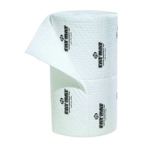 Pig Sorbent Roll, 40 gal, 32 in x 75 ft, Oil, White, Polypropylene MAT4102