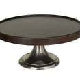 thumbnail image 4 of DecMode 14", 12", 10"W Dark Brown Mango Wood Cake Stand with Aluminum Bases, 3-Pieces, 4 of 7