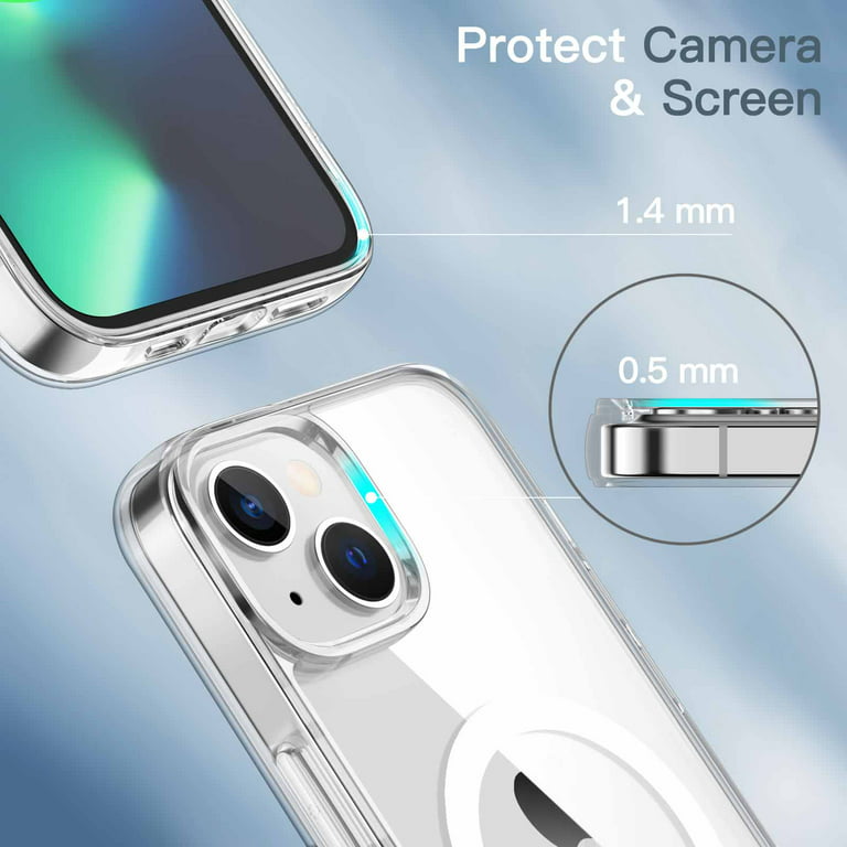 JETech Magnetic Case for iPhone 14 Pro Max 6.7-Inch Compatible with MagSafe  Wireless Charging, Shockproof Phone Bumper Cover, Anti-Scratch Clear Back