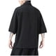 thumbnail image 3 of pstuiky Camisa de manga corta para hombre, Blusa informal de seda helada de color liso para hombre, manga corta, cuello redondo y mangas cinco cuartos ropa de hombre l, 3 of 3