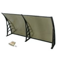 thumbnail image 6 of ZenSports 40’’x80’’ Window Door Awning Canopy, Polycarbonate Cover with Black Bracket, Front Door Patio Outdoor Use Home Decoration, Brown, 6 of 9