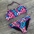 thumbnail image 4 of Odeerbi Girls Swimsuit Children Baby Leopard Ruched Bikini Set Swimwear Bathing Clothes, 4 of 9