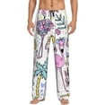 thumbnail image 2 of Goofa Summer with Flamingo Printed Soft Pajama Pants for Men, Wide Leg Comfy Casual Lounge Yoga Pants-Large, 2 of 9