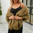thumbnail image 3 of MSJUHEG Faux Fur Shawl,Shawls,Shawl Wraps,Pashmina Wraps,Formal Dresses,Luxurious Faux Superficial Knowledge Scarf Wrap Collar Shruging Gold One Size, 3 of 9