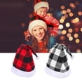 thumbnail image 4 of Naiovety Sombrero de Navidad Estilo simple Tocados Decoración Suministros para fiestas Adultos Niños Navidad Papá Noel Gorras a cuadros Kits de decoración para fiestas Gris, 4 of 6