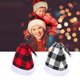 thumbnail image 4 of Wosthever Sombrero de Navidad Estilo simple Tocados Decoración Suministros para fiestas Adultos Niños Navidad Papá Noel Gorras a cuadros Adorno de Kits de decoración para fiestas Gris Wosthever HA070264-02, 4 of 6