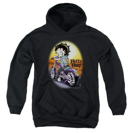 Betty Boop - Wild Biker - Youth Hooded Sweatshirt - Medium