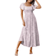 thumbnail image 1 of Vestido Veraniego Midi de Corte A, Holgado, con Escote Cuadrado y Mangas Abullonadas, Estilo Bohemio, con Bolsillos, Estilo 2 L, 1 of 8