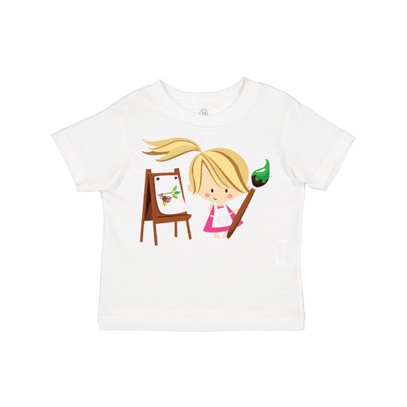 Inktastic Artist Girl with Easel Girls Toddler T-Shirt