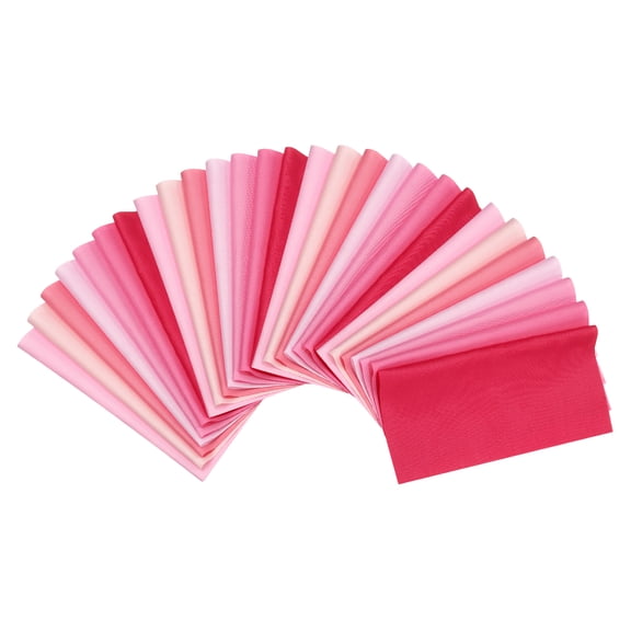 Uxcell Cotton Fabric Bundles, 28Pcs 4 x 4 Inch Fat Quarter Solid Color Precut Fabric Squares for Sewing Patchwork Quilting DIY Crafts, Pink