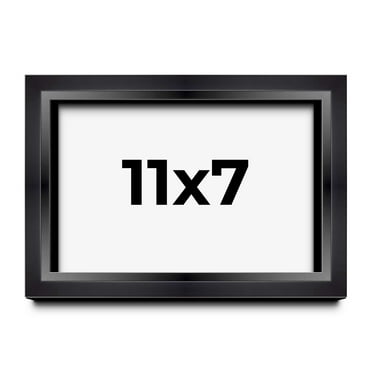 11x7 Shadow Box Frame Black | 1.25 inches Deep Real Wood Contemporary Shadowbox Display Frame | UV