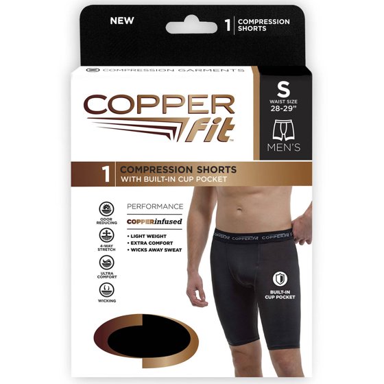 Copper Fit Copper Fit Men’s Long Leg Boxer Brief, Small