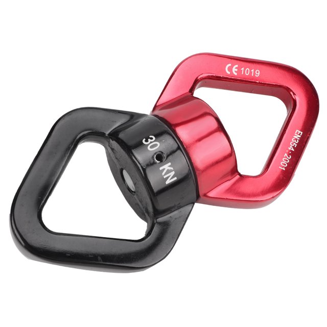 Polea de 30 KN Rueda para escalada en roca para exteriores Conector fijo Rueda colgante bidireccional (Negro Rojo)