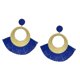 thumbnail image 3 of Tassel Thread Dangle Sequins Disc Earrings Boho Ethnic Earrings Red----Blue--Product code 60573 Blue, 3 of 5