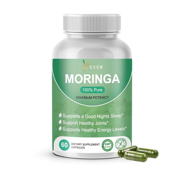 DEZEN Moringa Oleifera Capsules – Herbal Dietary Supplement for Daily Nutrition, Antioxidant & Immune Support Pack 1