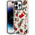 thumbnail image 2 of 2 Packs Christmas Transparent Print Phone Case for iPhone 16 6.1", Aesthetics Pattern Design Soft Silicone Xmas Cases, Shockproof Bumper Protector Camera Girls Women Cover, Gift, 2 of 5