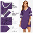 thumbnail image 5 of MLDRA Nightgown for Women Short Sleeve Sleepwear Casual Cotton Sleep Shirt Soft V Neck Lounge Sleep Shirts Color Block, 5 of 6