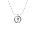 thumbnail image 2 of Delight Jewelry Silvertone Mini Black Running Shoe Gymnastics Ring Charm Necklace, 18", 2 of 4
