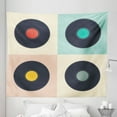 thumbnail image 1 of Muted Colors Tapestry, Music Themed Pastel Pop Art Influenced Record Discs in Squares Pattern, Fabric Wall Hanging Decor for Bedroom Living Room Dorm, 5 Sizes, Multicolor, by Ambesonne, 1 of 1