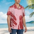 thumbnail image 3 of Balery Striped Meat Camisas hawaianas de manga corta para hombre, camisas playeras de corte holgado, camisas de vacaciones con botones,Medium, 3 of 7