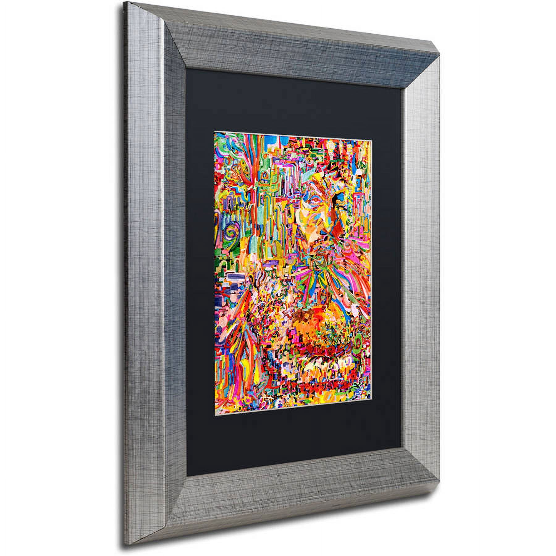 Trademark Fine Art "A Robot Imagines A Hamburger" Canvas Art by Josh Byer, Black Matte, Silver Frame