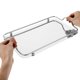 thumbnail image 4 of Bandeja rectangular portátil para servir, bandeja de acero inoxidable para cafetería, bar, restaurante y hogar., 4 of 6