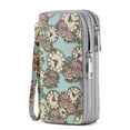 thumbnail image 1 of Womens Double Zipper Wallet Clutch Purse Cellphone Long Wallet with Removable Wristlet, 1 of 6