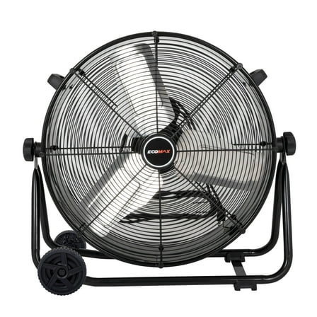 Ecomax EMF102433D 24" High Velocity Drum Floor Fan – Industrial 3-Speed Adjustable Tilt