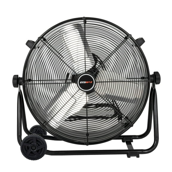 Ecomax EMF102433D 24" High Velocity Drum Floor Fan – Industrial 3-Speed Adjustable Tilt
