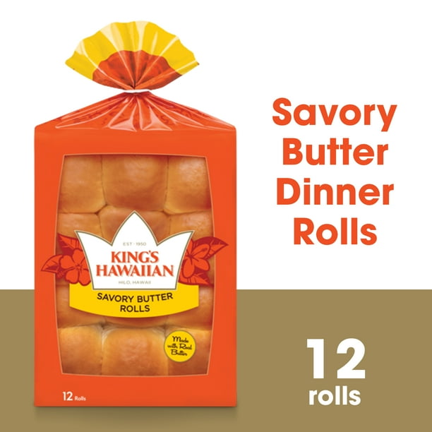 King S Hawaiian Savory Butter Rolls Butter Dinner Rolls 12 Count Bag Walmart Com Walmart Com