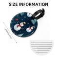 thumbnail image 5 of Christmas Snowman Set of 2pcs PU Leather Round Suitcase Tags with Privacy Cover and Name ID Tag - Ideal for Travel Luggage, Handbags, Backpacks, School Bags, 5 of 6