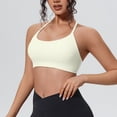 thumbnail image 2 of AKOEE Women's Sports Bra Seamless Stretch Spaghetti Strap Padded Support Crop Top Gym Workout Clothes (L, White), 2 of 6