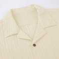 thumbnail image 6 of DPTALR Men's Solid Color Beach Turndown Collar Button Short Sleeve Loose Casual Shirt,Khaki,Big and Tall Men S, 6 of 6