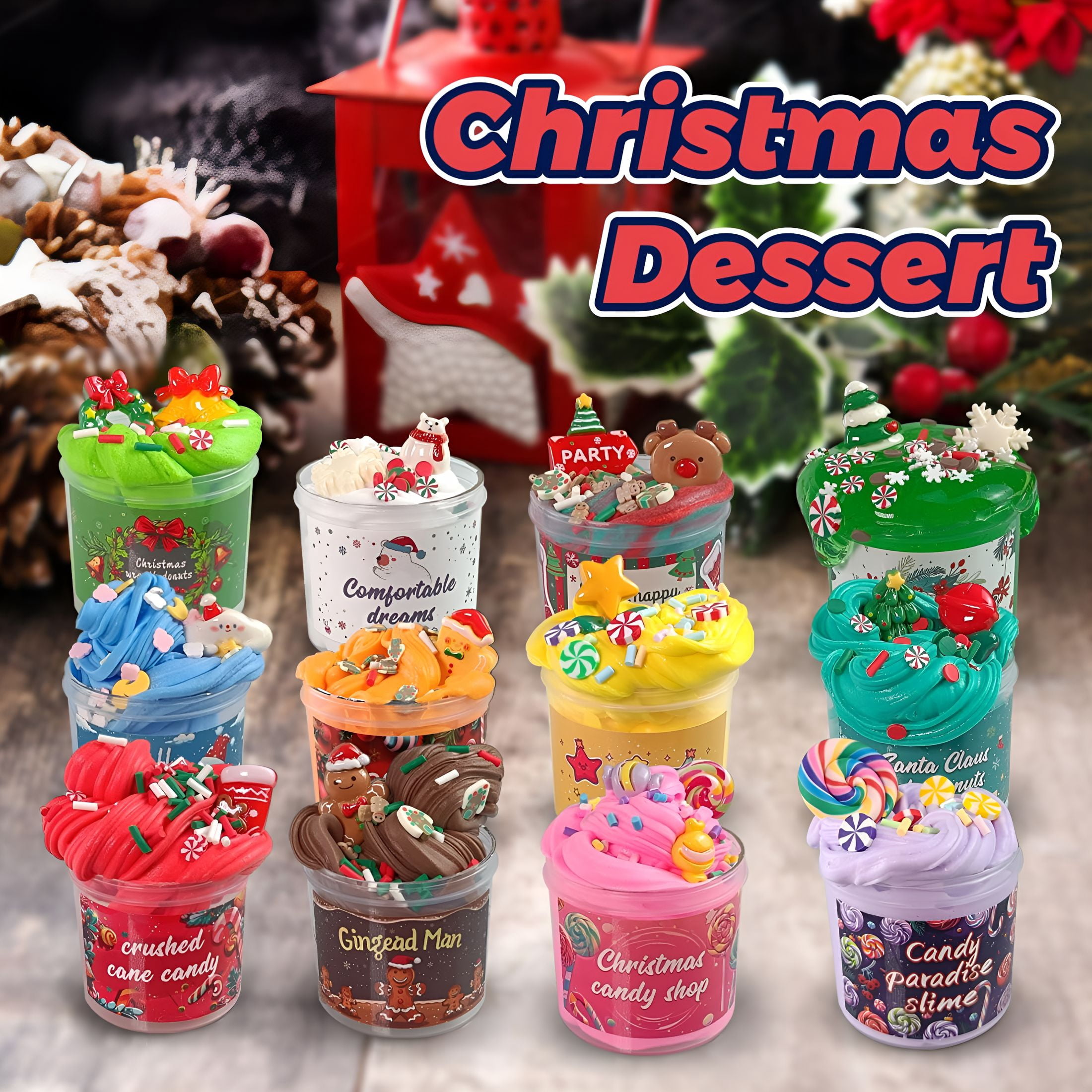 BESTSKY 2026 New Slime Advent Calendarbutter Diy Kit Christmas Gifts 24 Days Christmas Countdown Calendar Party Favors for Kids Stress Relief Toys for Kids,Holiday,Party