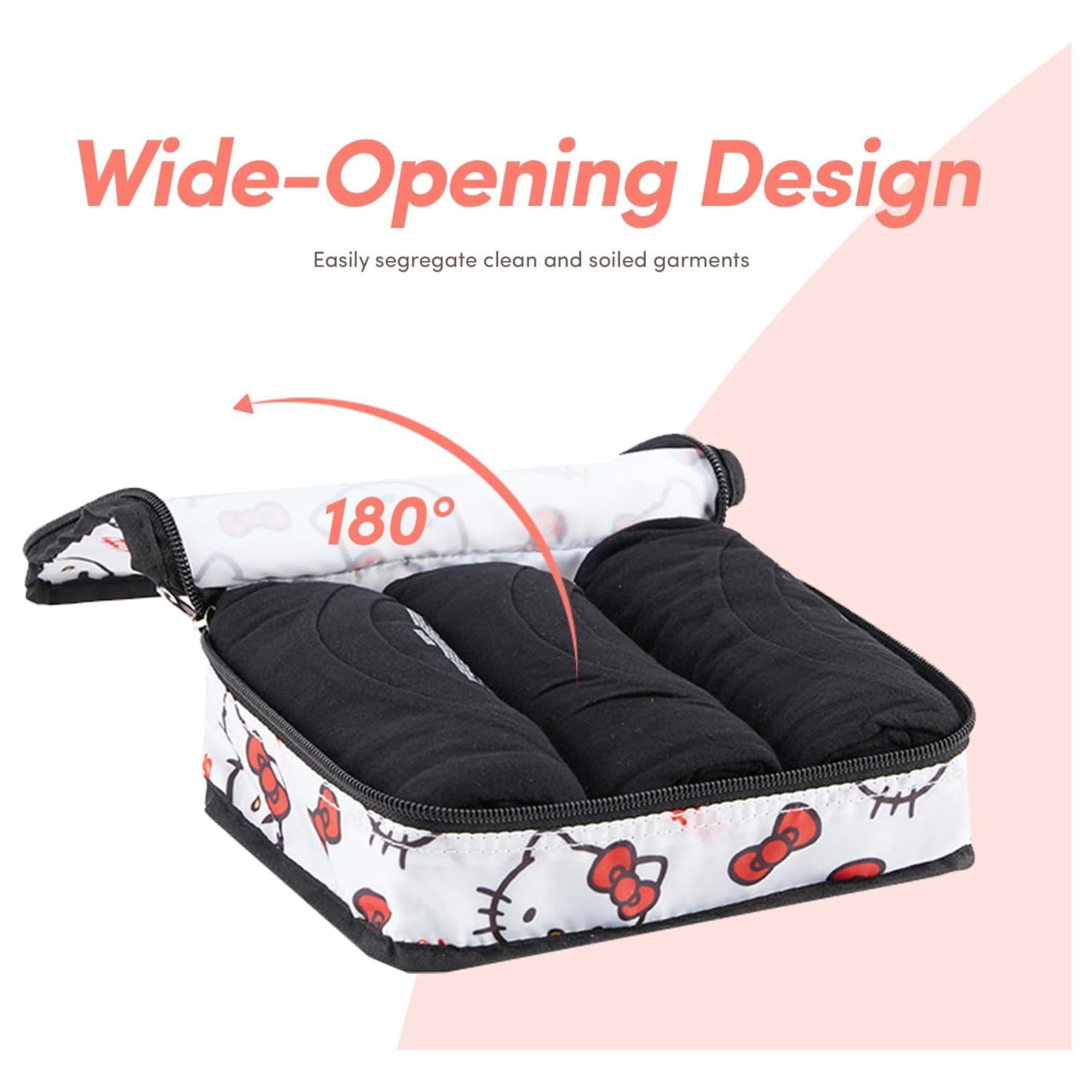 Sanrio Hello Kitty Packing Cubes, 5 Piece Set Travel Essential Packing Case White