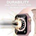 thumbnail image 3 of moogdieeo 2 Pack Case Built in Tempered Glass Screen Protector Compatible with Apple Watch Series 9 /Series 8/Series 7 41mm, Hard PC Case Overall Protective Cover- 1 Rose Gold + 1 Transparent, 3 of 12