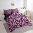 thumbnail image 4 of Homewish Cheetah Print 7-Piece King Bedding Set - Black Pink Leopard, 4 of 9