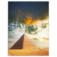 thumbnail image 2 of Egyptian Pyramid under Cloudy Skies - Modern Landscape Canvas Art, 2 of 3