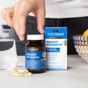 Daily Nouri Weight Support Probiotic & Vegan Ahiflower Oil Omega Capsules, Unisex, 30-Day Supply