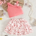 thumbnail image 2 of Toddler Baby Girl Summer Clothes Flower Embroidery Sleeveless Smocked Tops and Shorts Set Cute Two Piece Outfit Girls Summer Set 1-4 Years,3-4 Years, 2 of 5