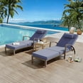 thumbnail image 1 of Patio Furniture Outdoor Chaise Lounge Set of 2 Rattan Patio Folding Chaise Lounge Adjustable 5 Position Back Patio Pool Lounge Chair with Cushion Pillow for Poolside Backyard Deck Porch Blue, 1 of 1