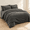 A-gray-King/Cal King-1 Comforter + 1 Blanket + 2 Pillow Shams + 2 Pillow Cases, variant on 4pc 2-in-1-xlforter Set With Detachable Fblanket Camel