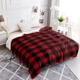 thumbnail image 3 of Throw Blankets, Classic Black Red Buffalo Check Luxury Ultra Soft Flannel Bed Blanket Winter Christmas Theme Plaid Cozy Warm Fleece Cover for Sofa Couch Chair 40"x50", 3 of 6
