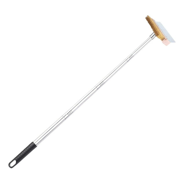 Cepillo para horno de pizza con cerdas de cobre y mango largo de acero inoxidable para limpiar parrillas. 16 m