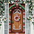 thumbnail image 6 of Lilixerw Christmas Door Curtain,Festive Xmas Wreath Design Hanging Decor for Home Front Door Decor,Reusable Holiday Door Cover,35x71in, 6 of 6