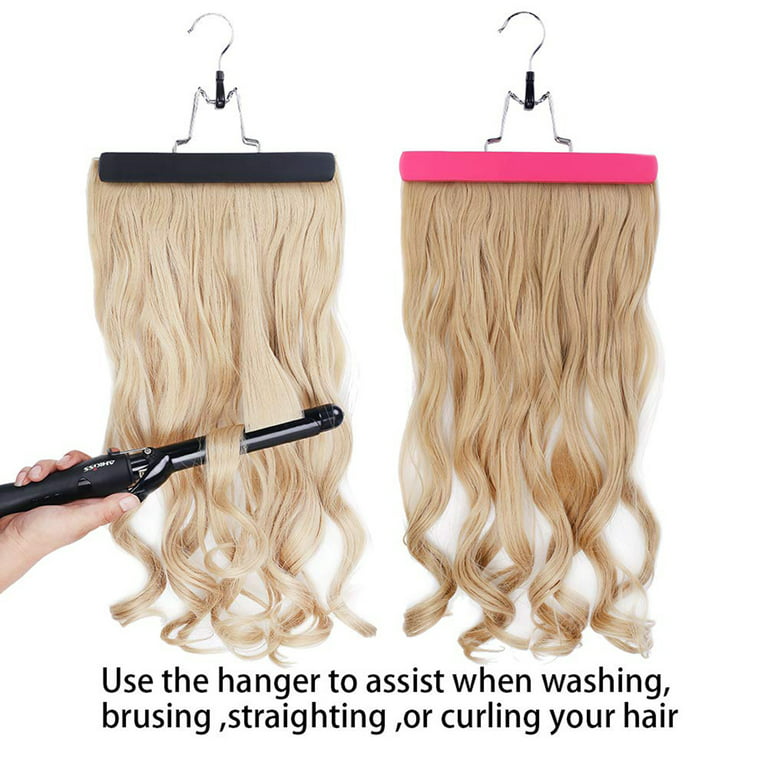 3-Pack Hair Extension Holder and Hanger, 25.5-Inch Wig Storage Bag for  Travel Fits Hair Extensions up to 24 Inches Long with Soft Slip-Resistant  Locking Hangar Grip (3 Colors)