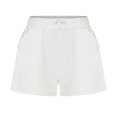 thumbnail image 5 of RYRJJ Women's 2 in 1 Running Shorts for Gym Yoga Workout Athletic Liner Shorts High-Waisted Shorts with Pockets(White,L), 5 of 8